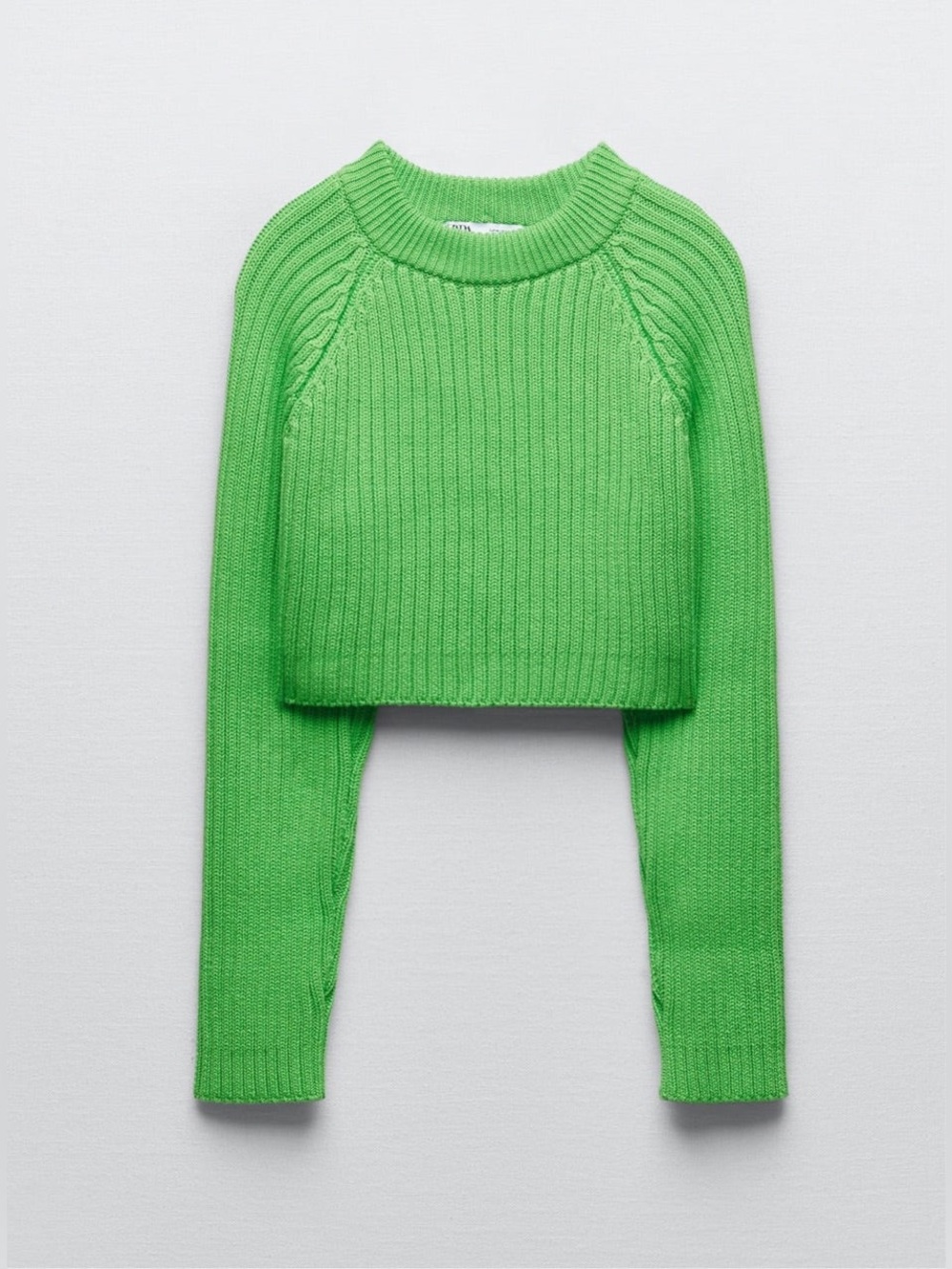 Zara Cropped Rib Knit Sweater